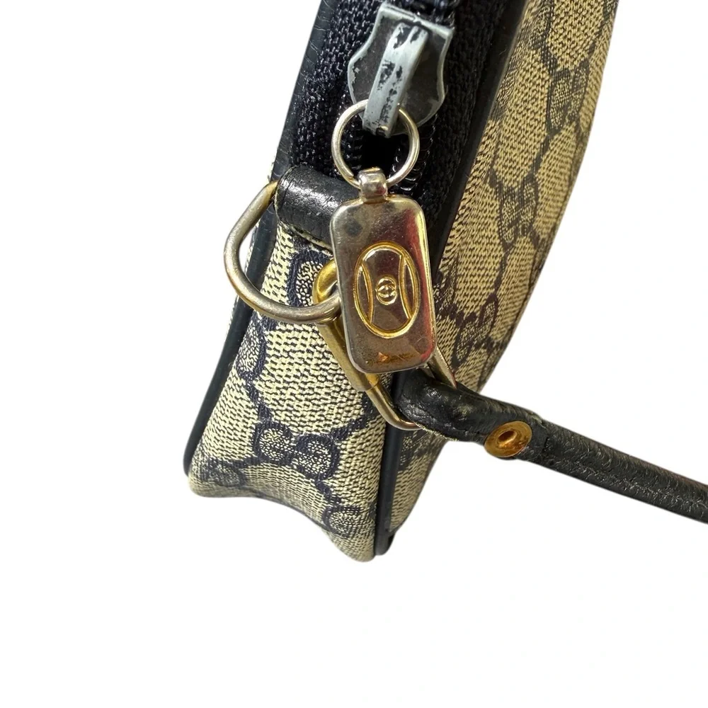 Gucci Authentic Vintage Beige Navy  Supreme Sherry  GG Canvas Crossbody - Picture 6 of 8